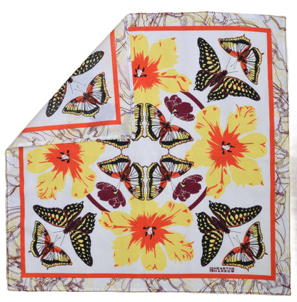 Butterfly and floral patterned bandana
