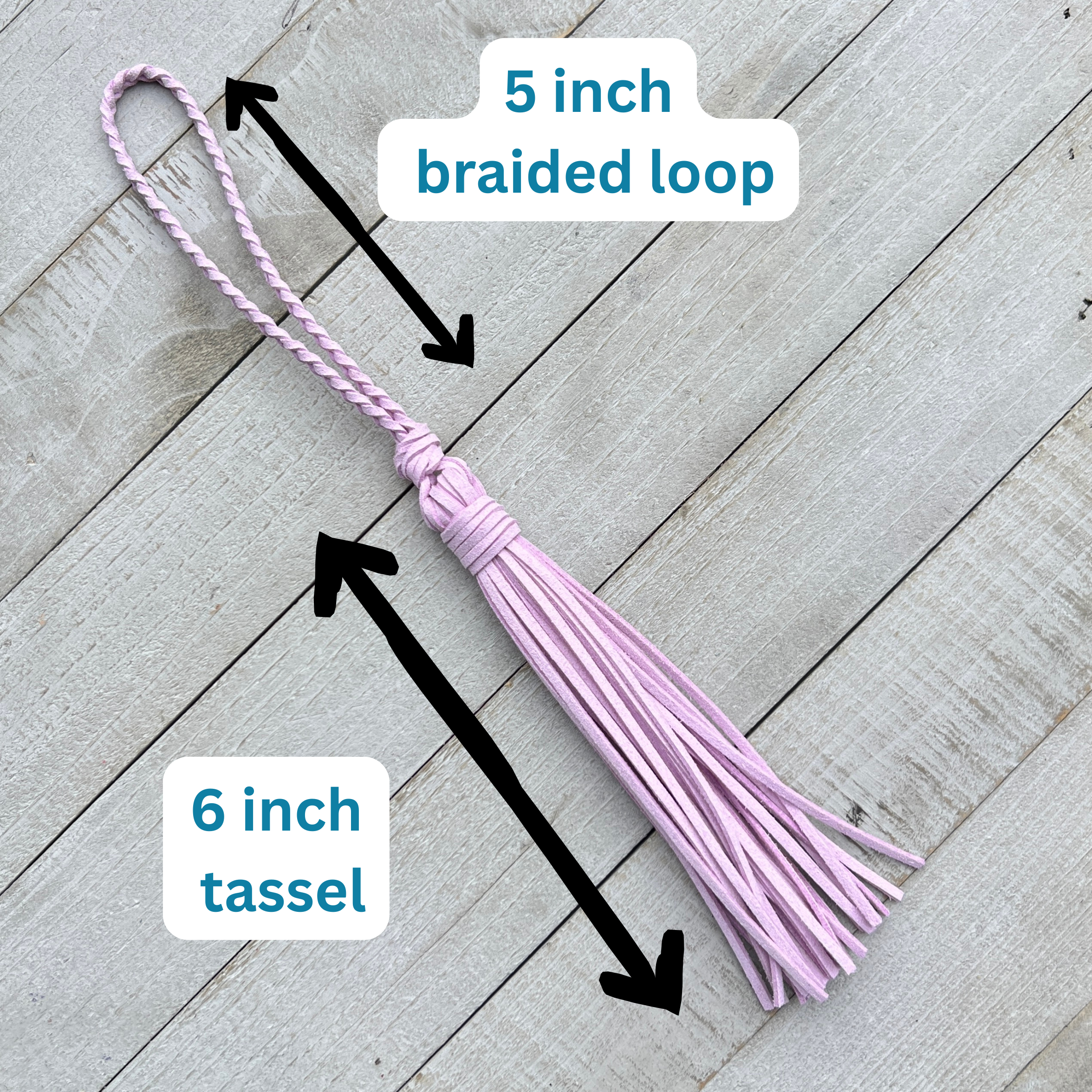 Bag Charm with Tassel for Purses & Totes Faux Suede Leather