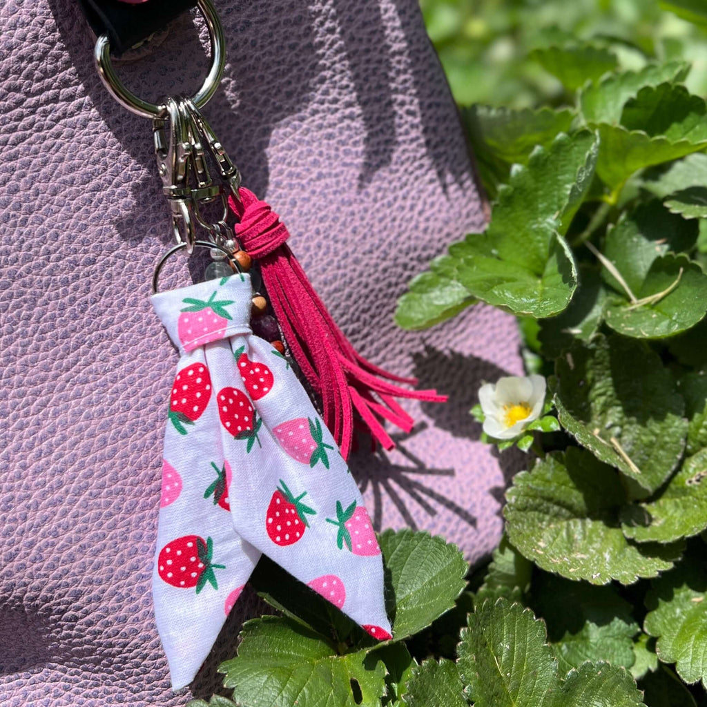 Purse Scarf Mini Key Chain - Strawberry