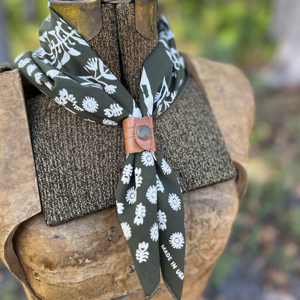 Olive Floral Bandana