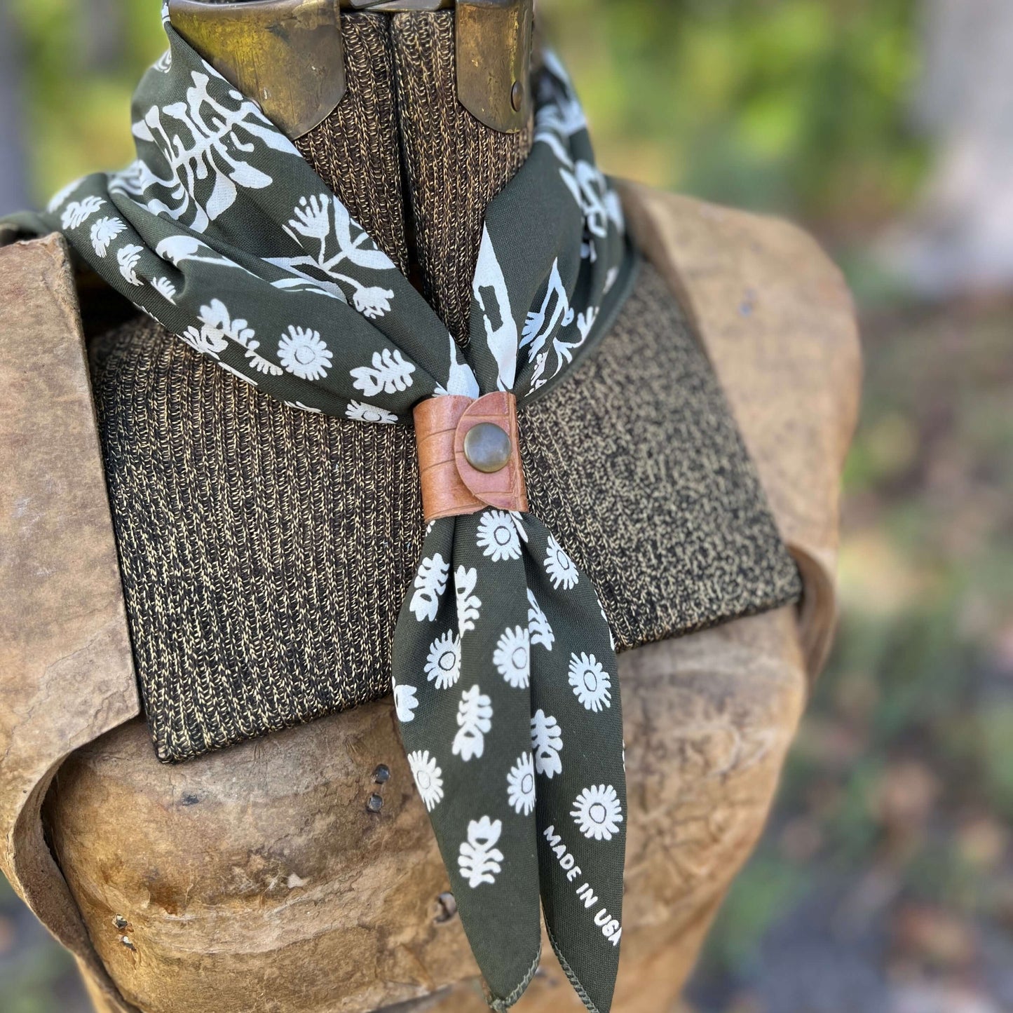Olive Floral Bandana