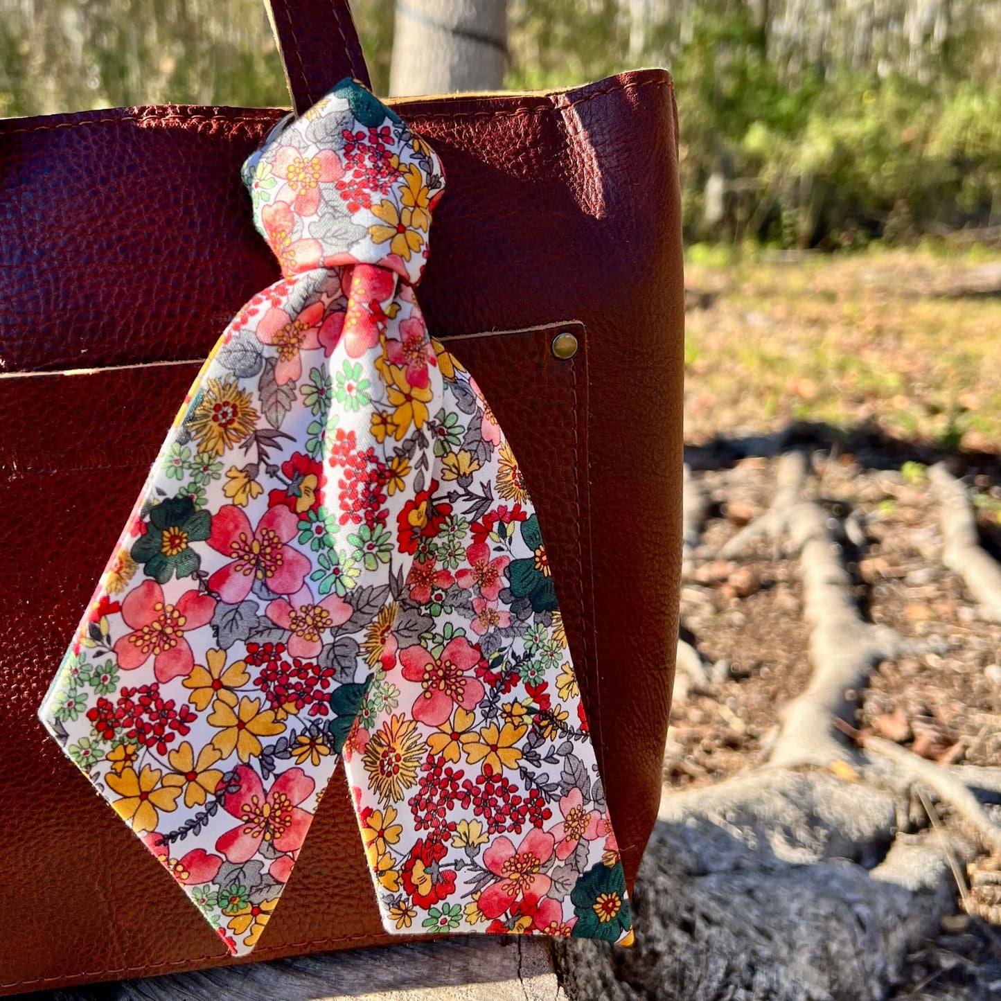 Slim Floral Scarf - Retro Floral Pink