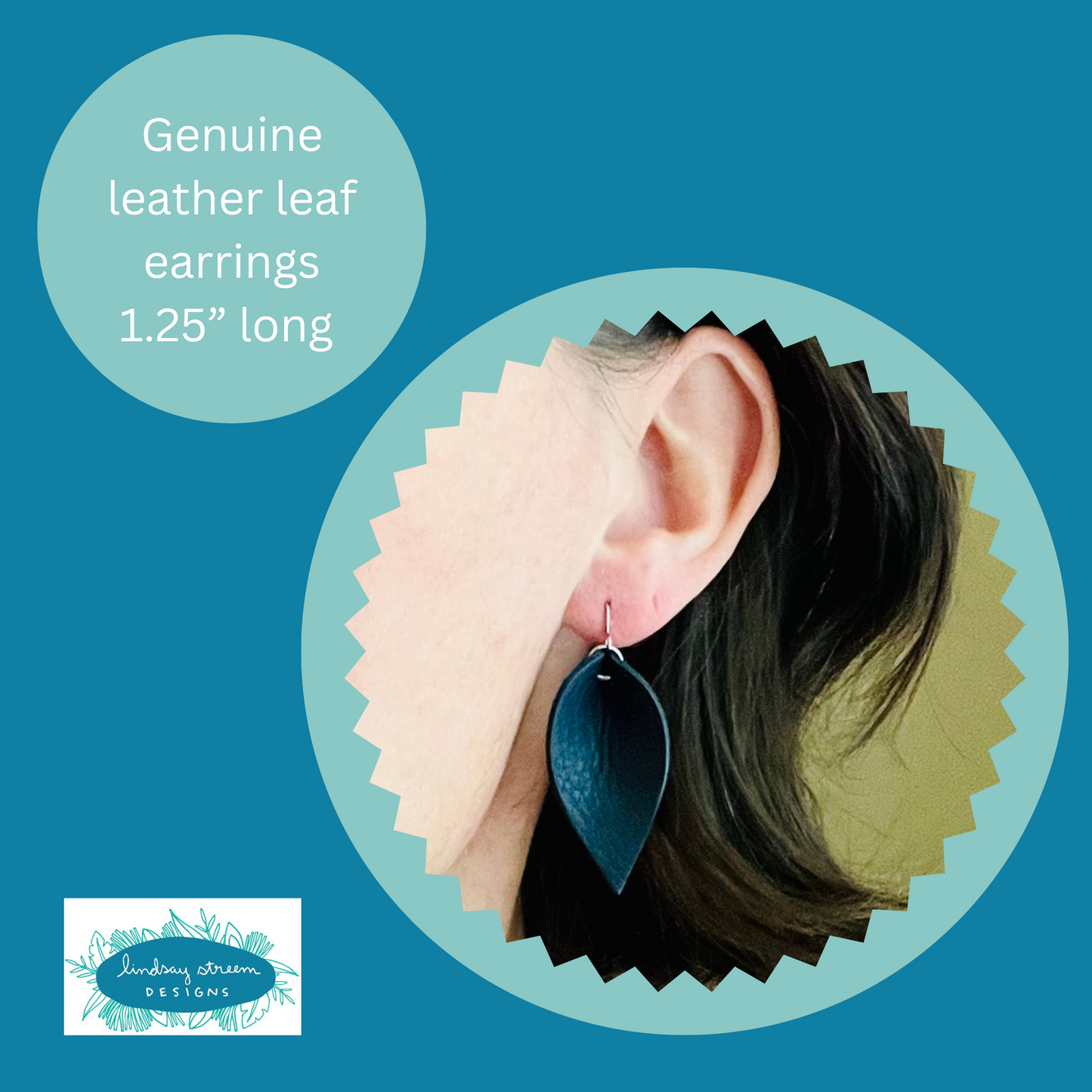 Leather Leaf Earrings Trio Gift Set - Black, Navy and Gray