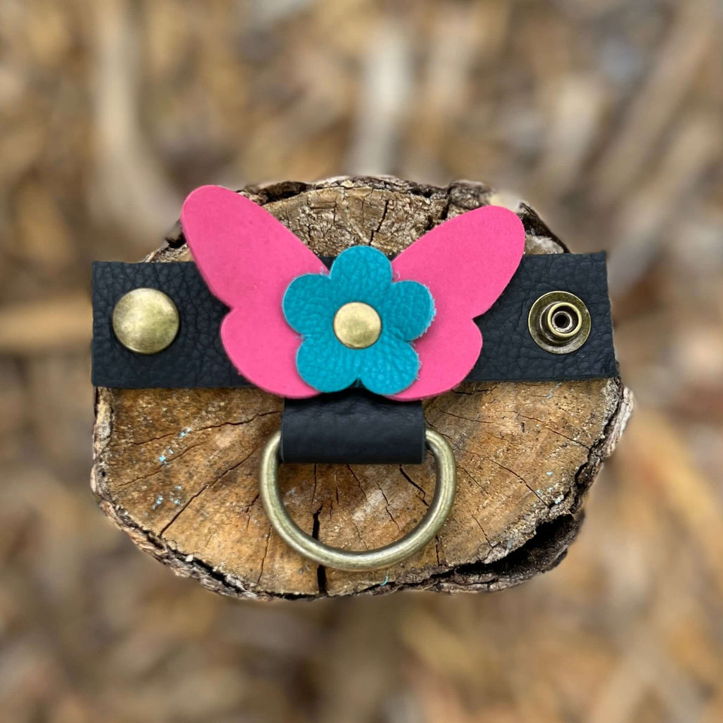 Purse Charm Holder - Butterfly in Pink and Blue