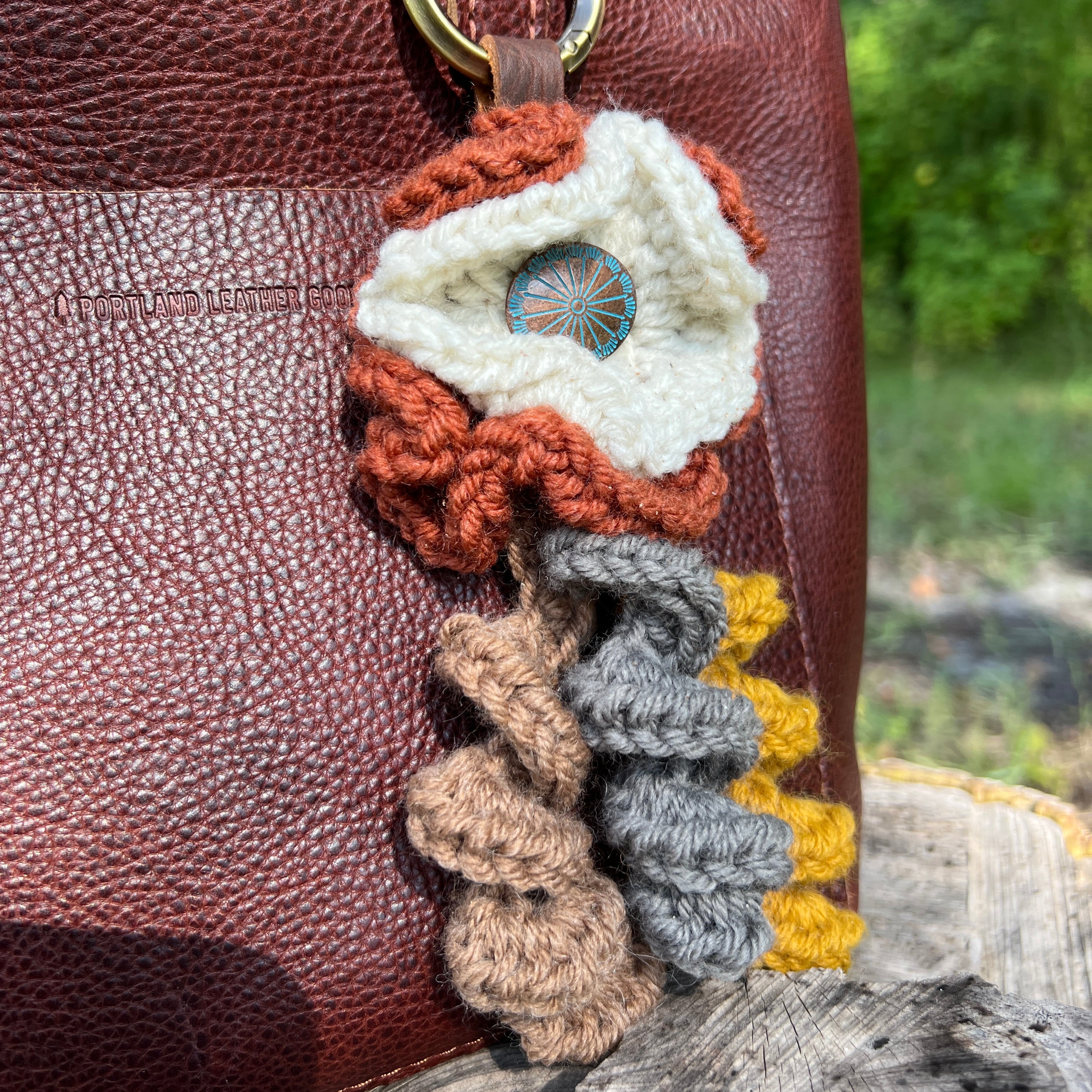 Cozy Crocheted Flower Bag Charm