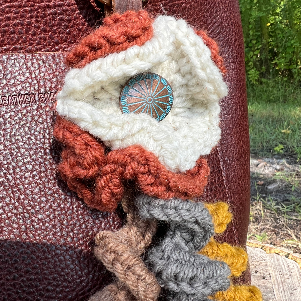 Cozy Crocheted Flower Bag Charm