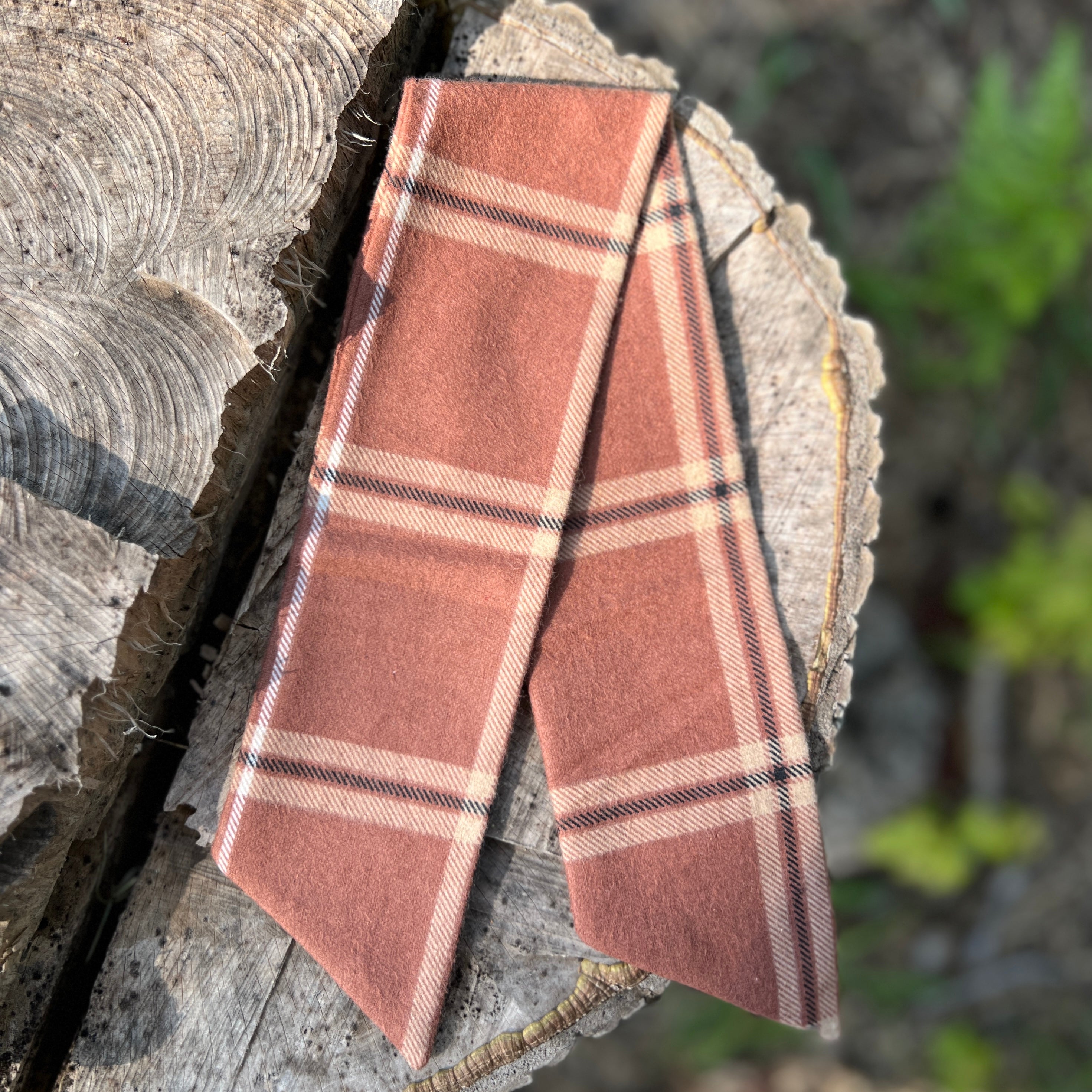 Purse Scarf - Brown Plaid Fall Flannel