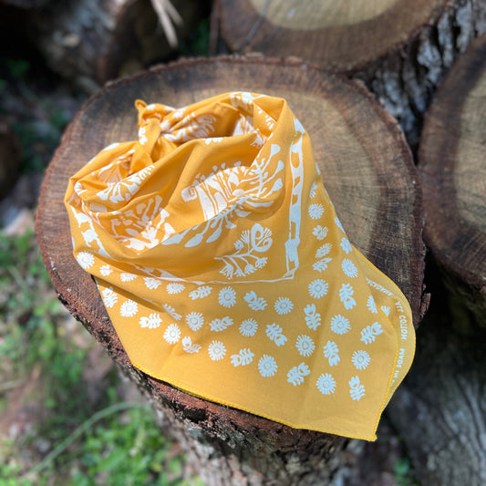 Golden Yellow Floral Bandana