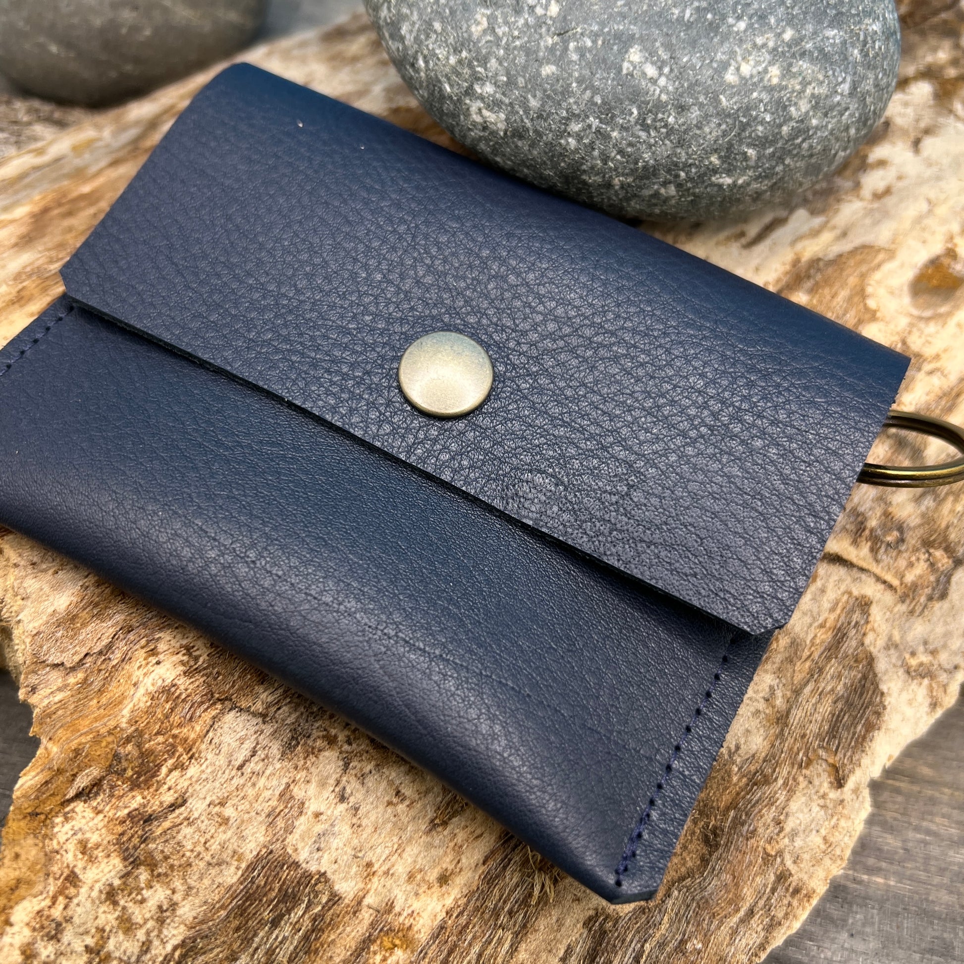 Leather Card Wallet Keychain