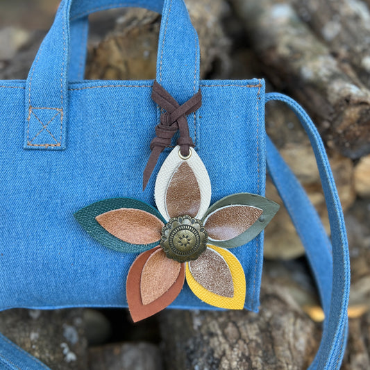 Leather Purse Charms - Colorful Flowers – lindsaystreemdesigns