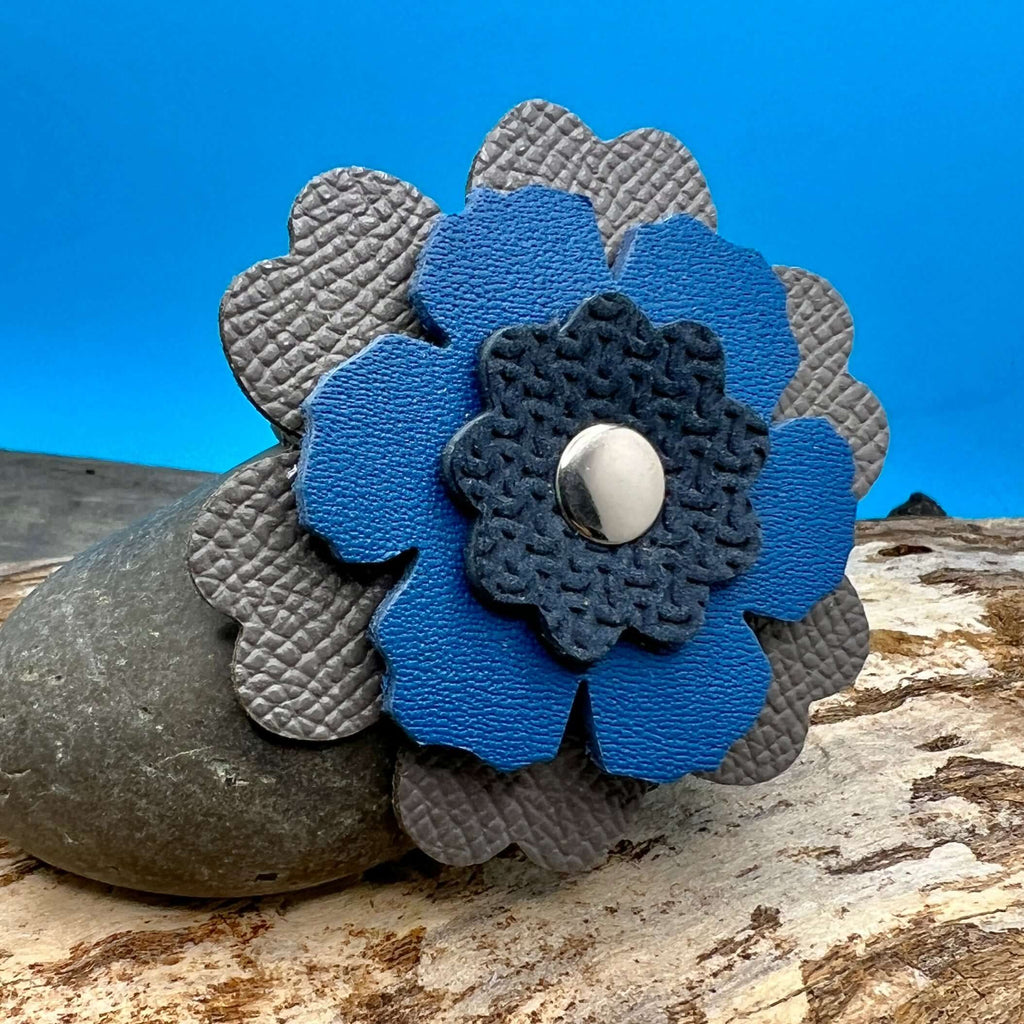 Scarf Cuff - Leather Flowers For Shawls, Scarves or Handbags