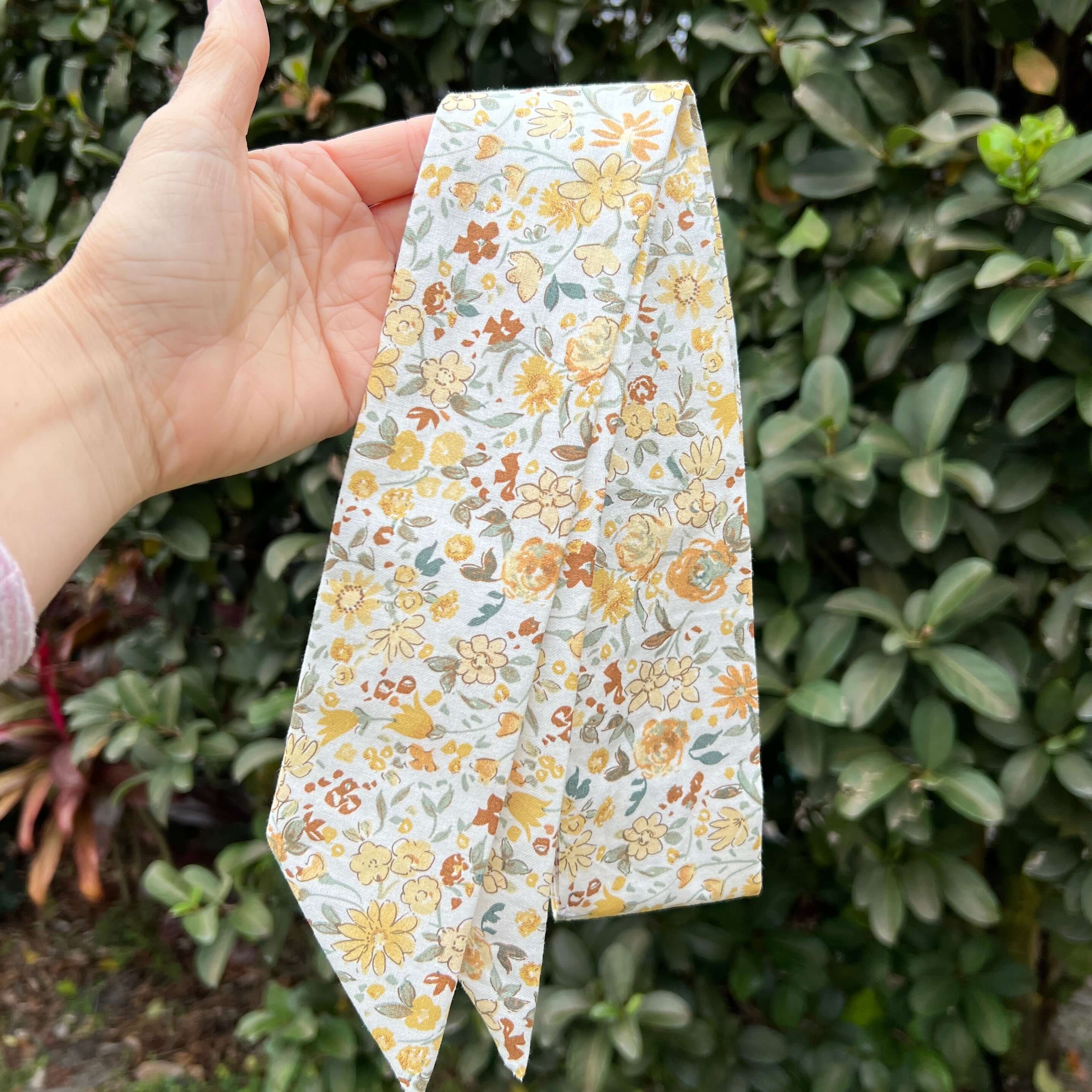 Slim Floral Scarf - Spring Yellow