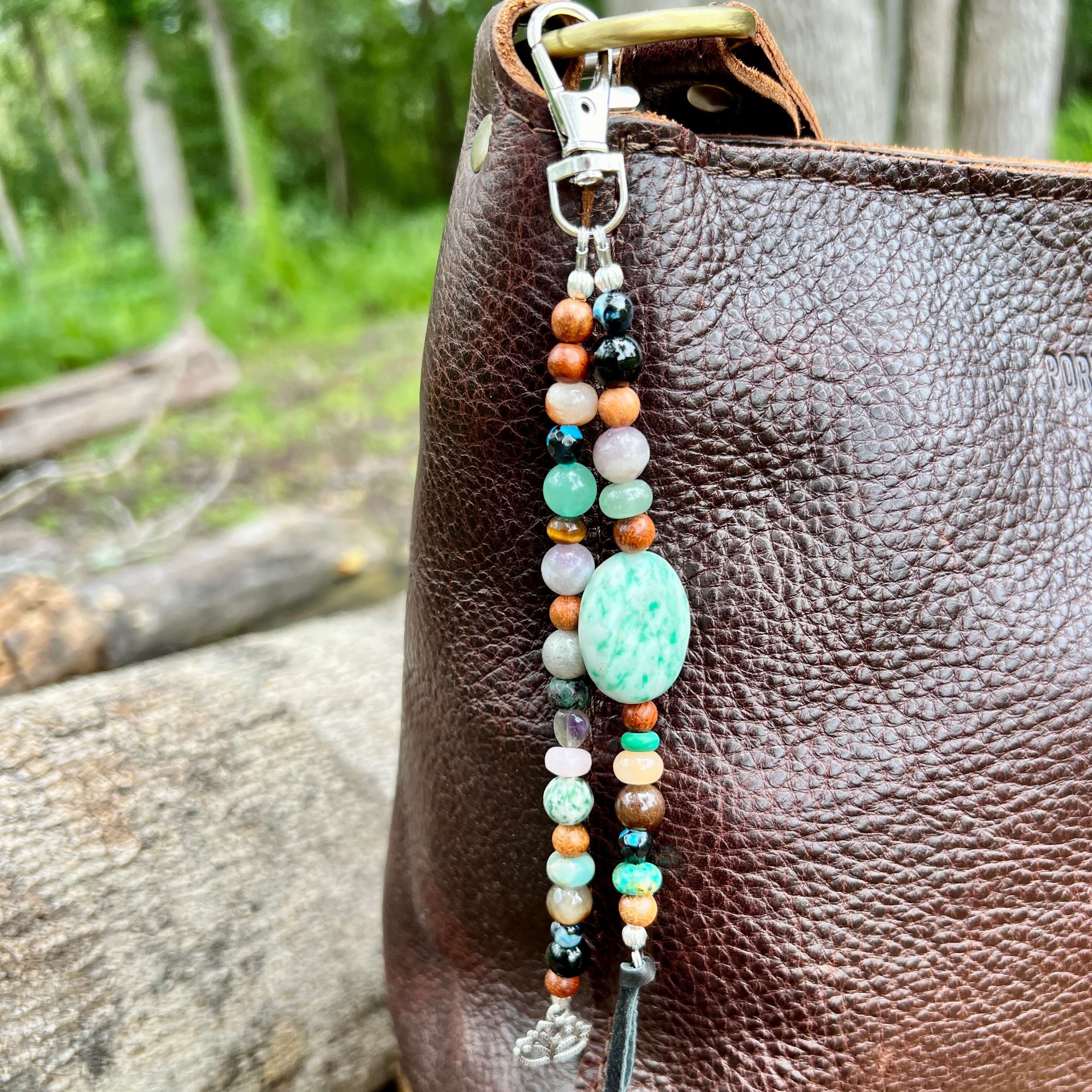 Boho Beaded Purse Charm for Bags and Handbags lindsaystreemdesigns