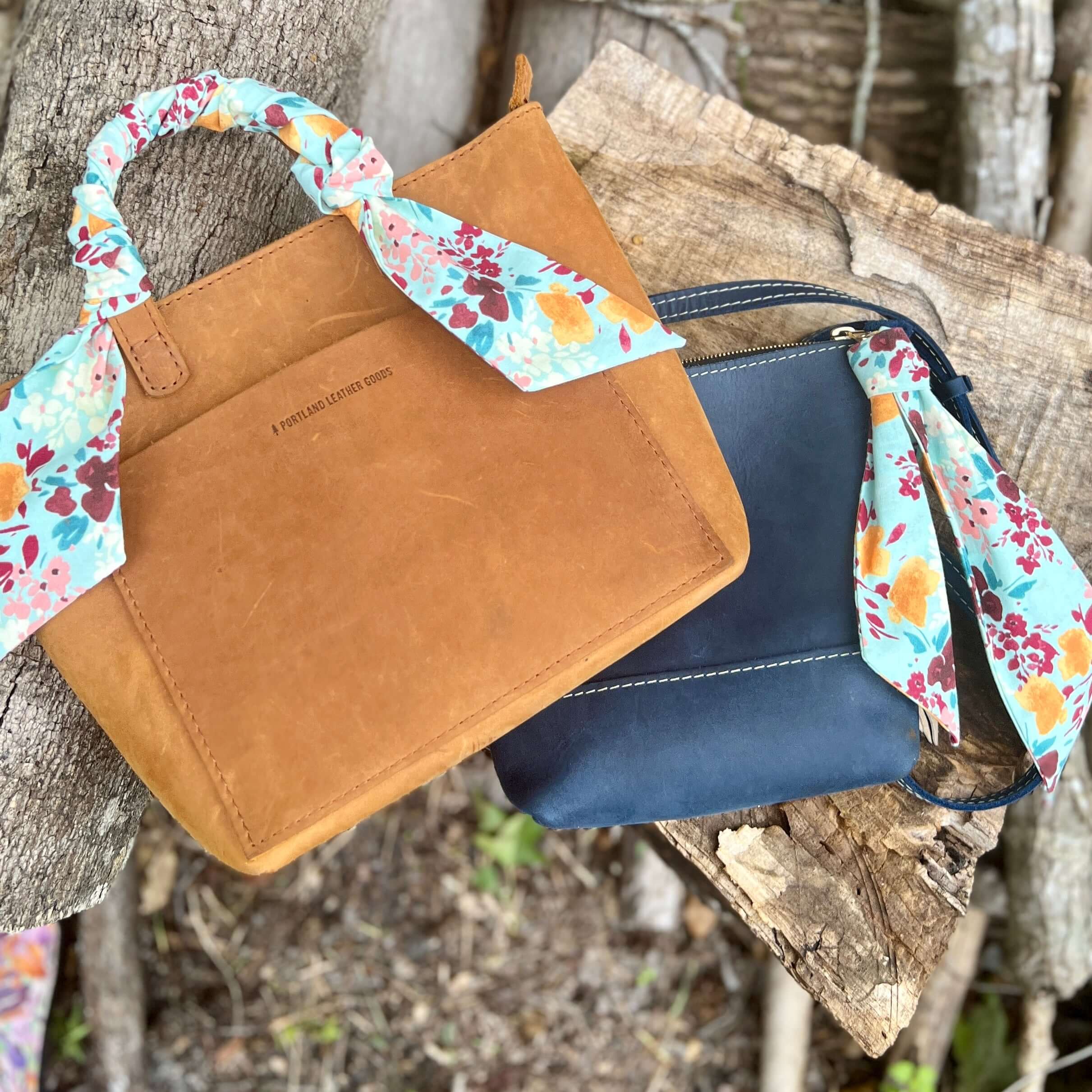 Slim Scarf - Watercolor Floral in Blue