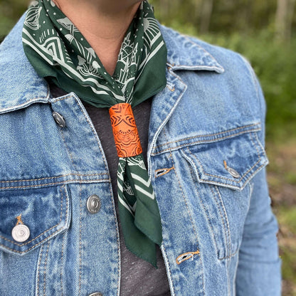 Bandana Square Scarf in Green Woodland