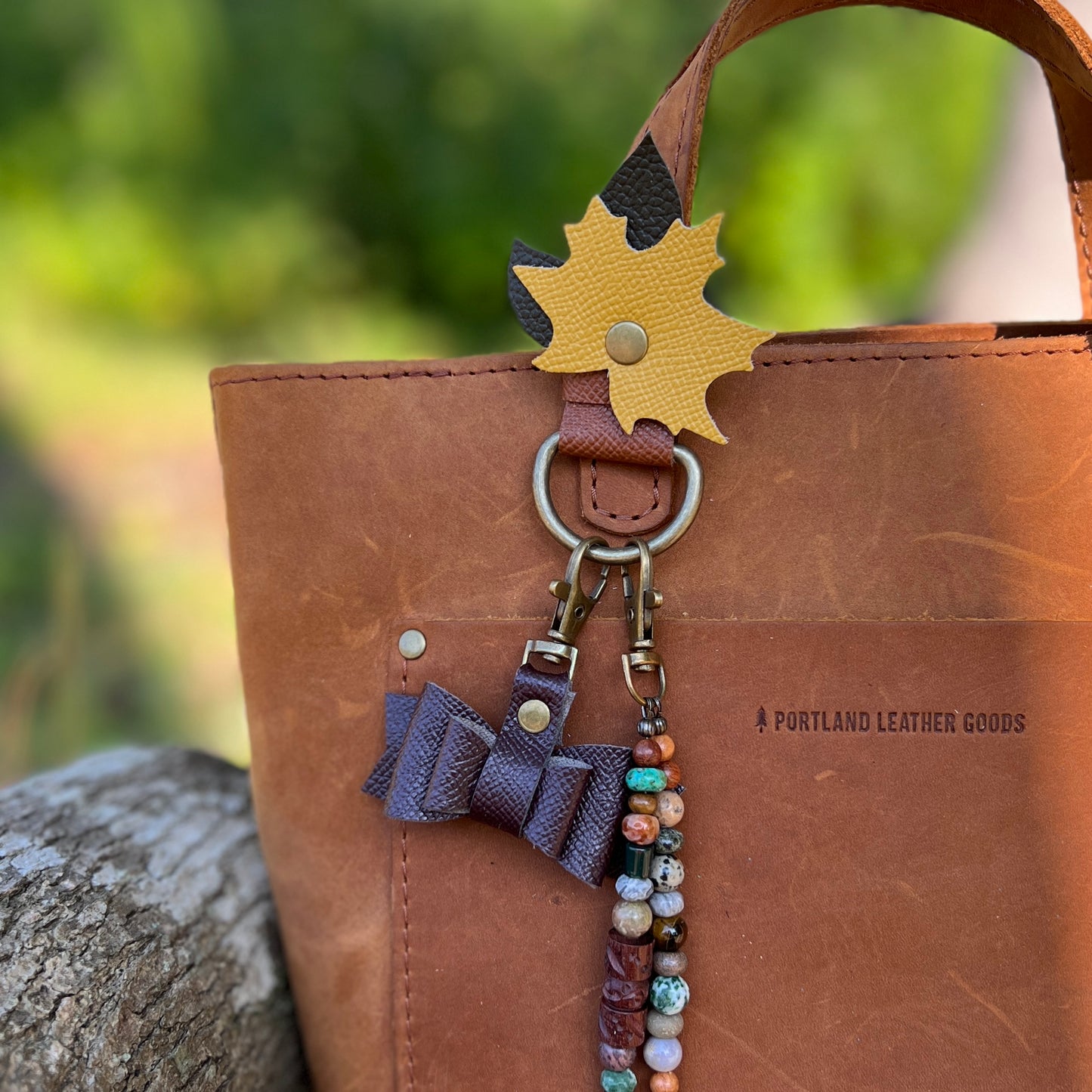 Fall Leaves Purse Charm Holder