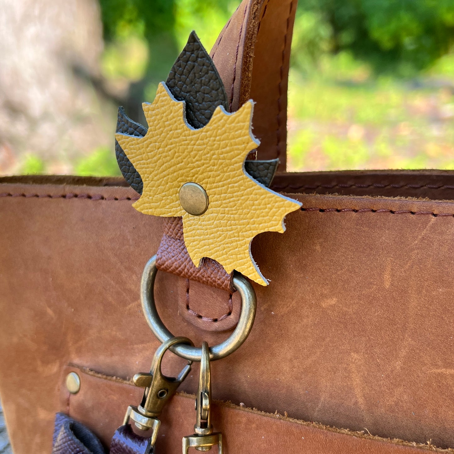 Fall Leaves Purse Charm Holder