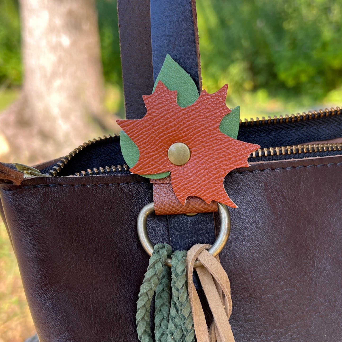 Fall Leaves Purse Charm Holder