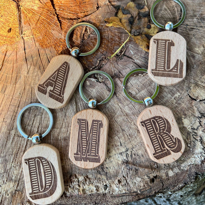 Monogram Initial Keychain