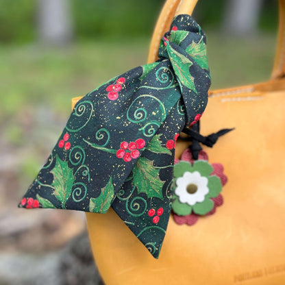 Christmas Flower and Scarf Bag Charm