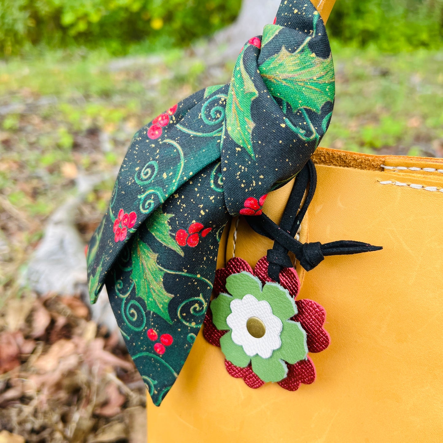 Christmas Flower and Scarf Bag Charm