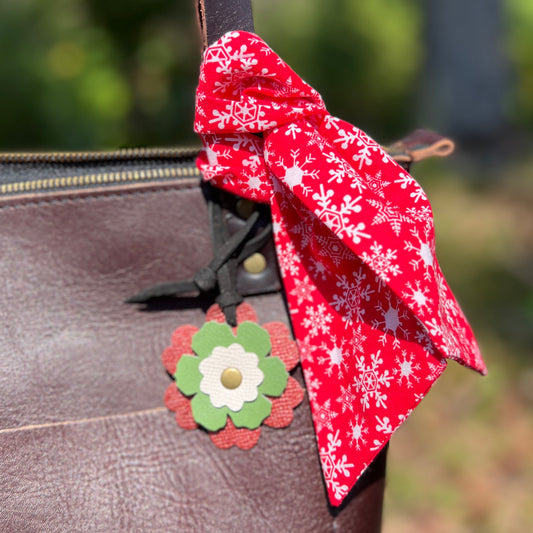 Christmas Flower and Snowflake Scarf Bag Charm