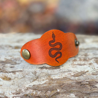 Bandana Slide - Antiqued Saddle Tan Leather - Snake