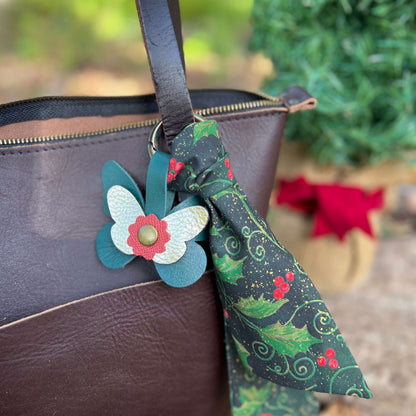 Christmas Butterfly Purse Charm - Snap on Bag Charm