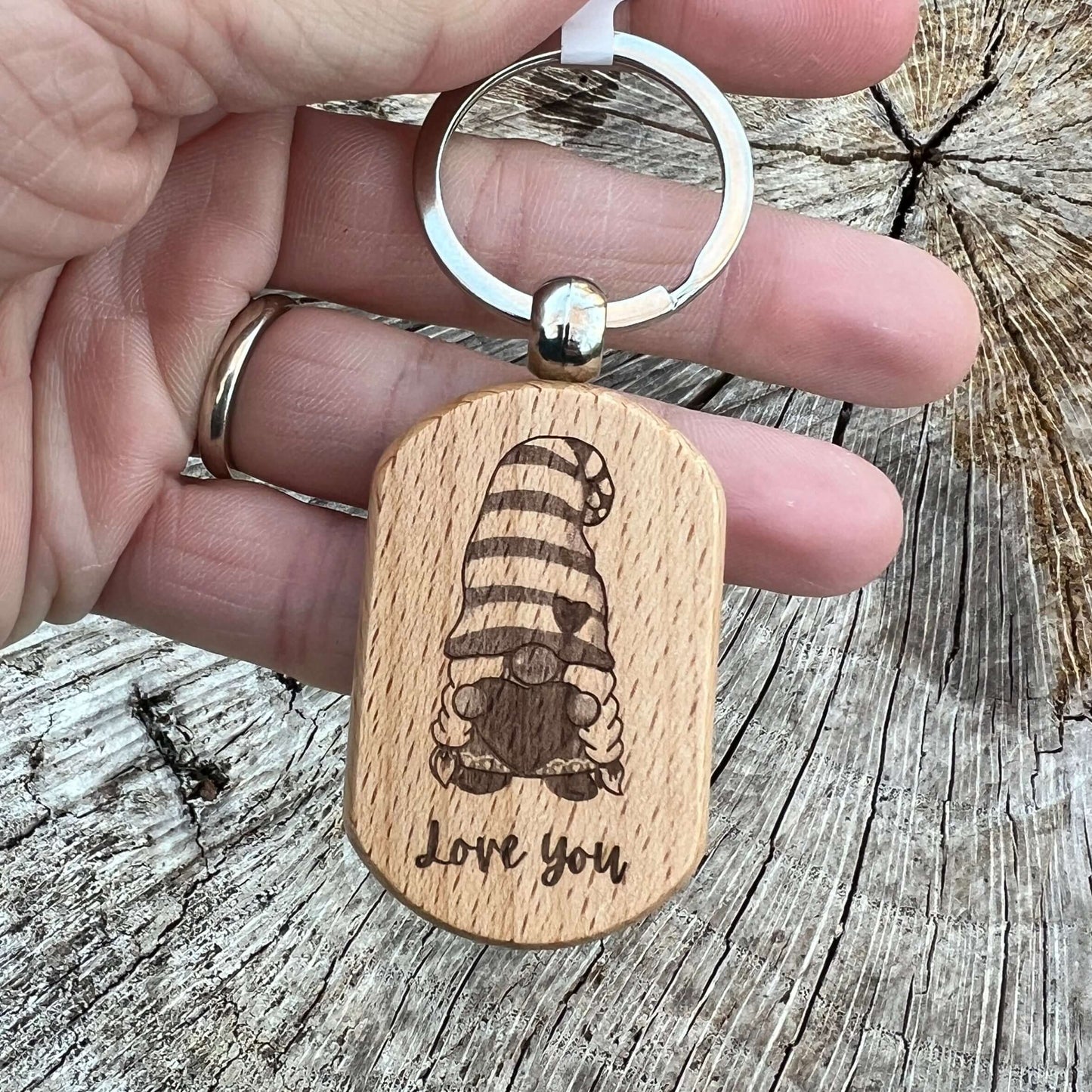 Love You Gnome Keychain