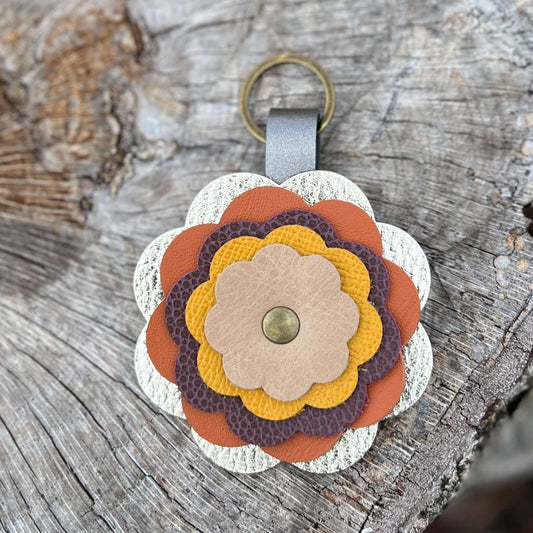 Flower Purse Charm - Limited Edition - Gold, Orange, Wine, Yellow and Tan