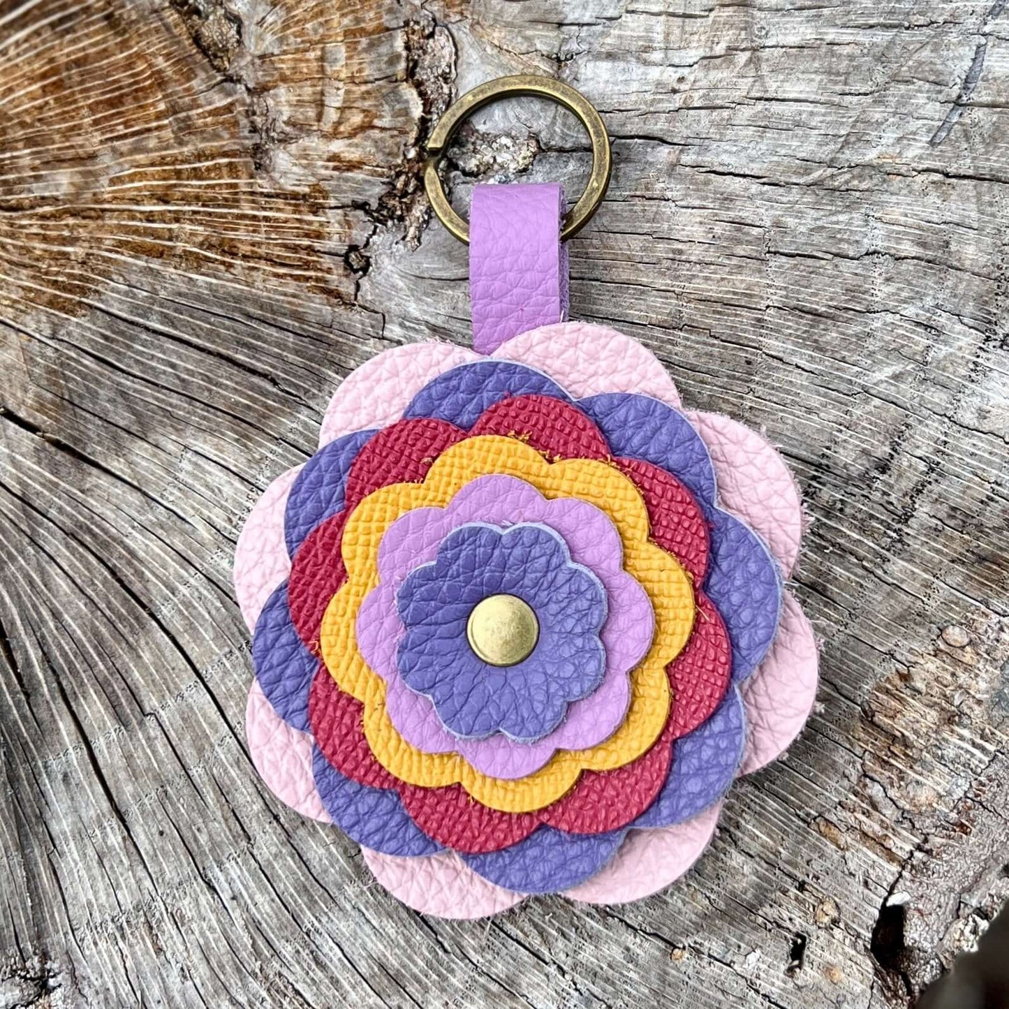 Flower Purse Charm - Limited Edition - Pink, Purple and Yellow