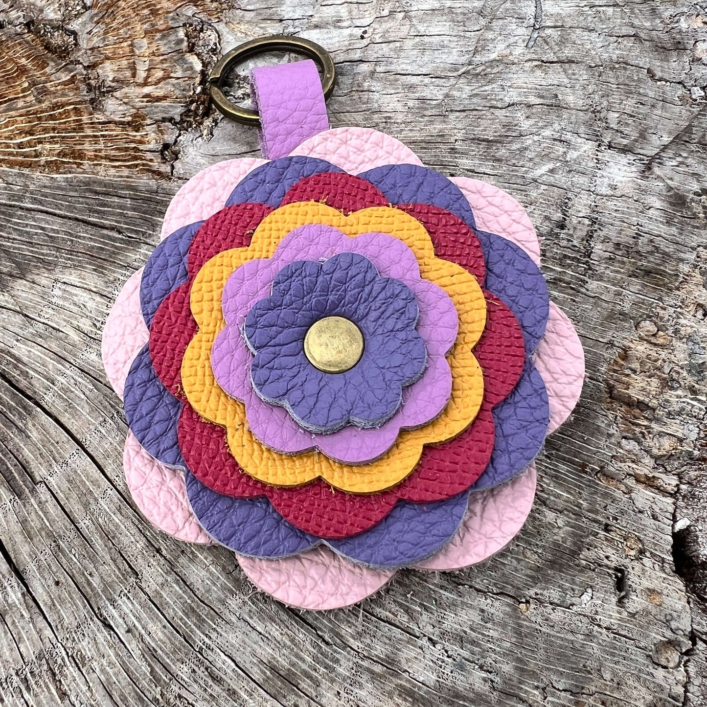 Flower Purse Charm - Limited Edition - Pink, Purple and Yellow