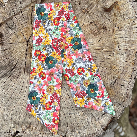 Slim Floral Scarf - Retro Floral Pink