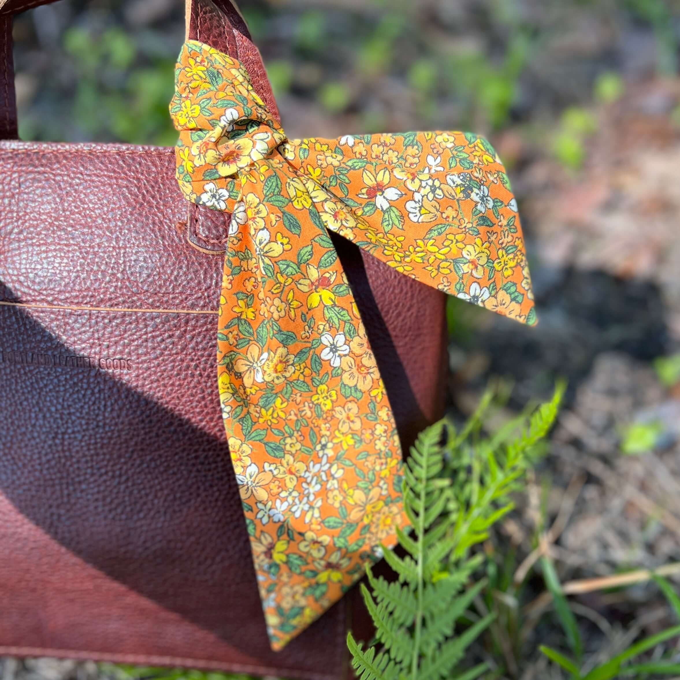 Slim Floral Scarf - Retro Floral Orange