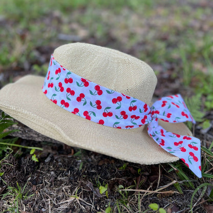 Slim Floral Scarf - Cherry