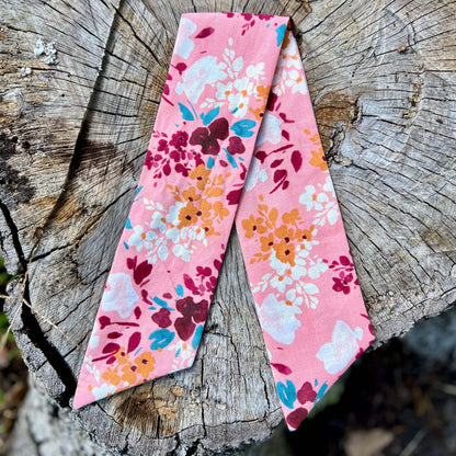 Slim Scarf - Watercolor Floral in Pink