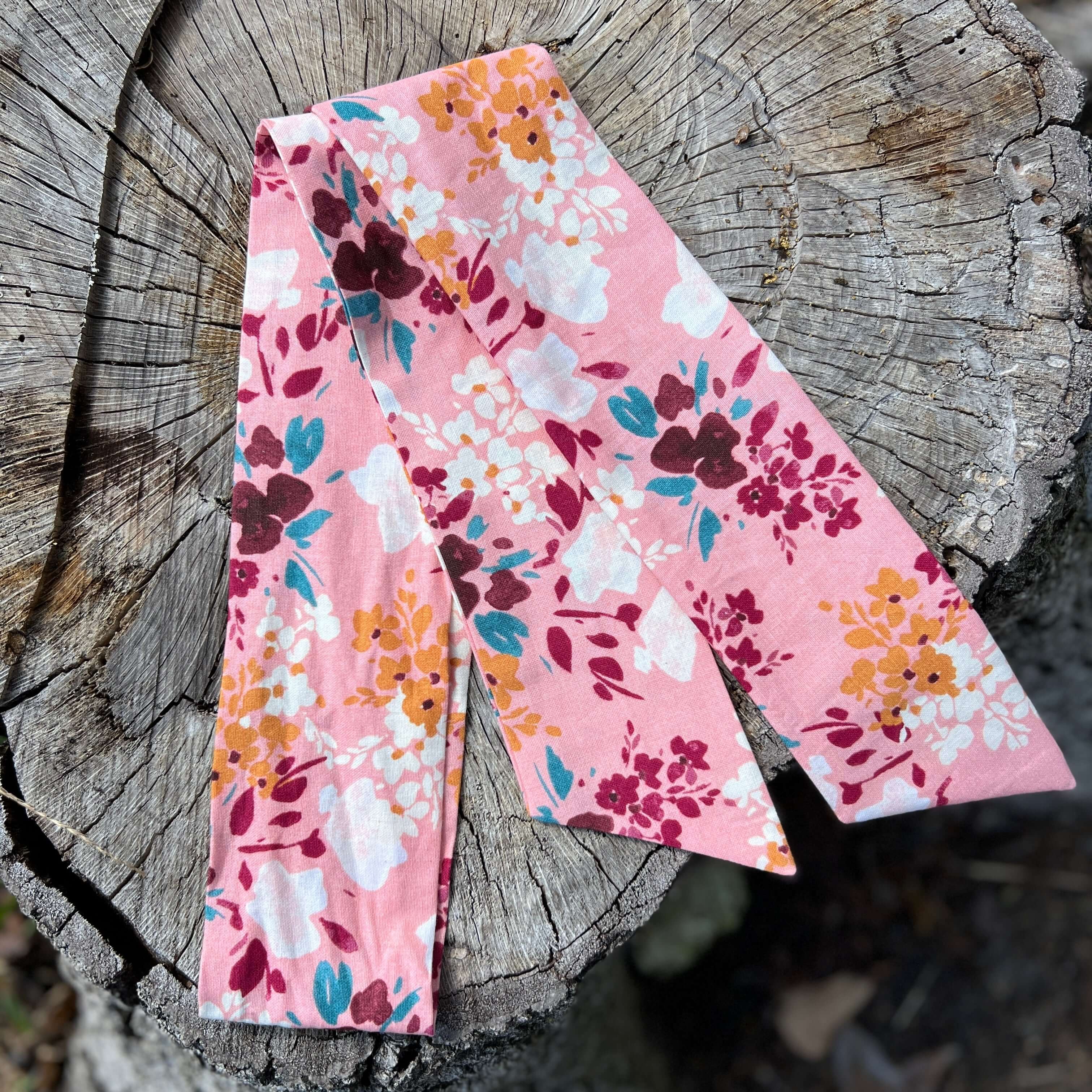 Slim Scarf - Watercolor Floral in Pink