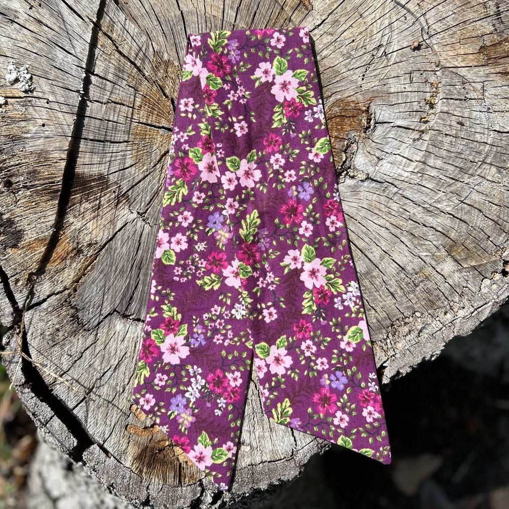 Slim Floral Scarf - Purple Floral