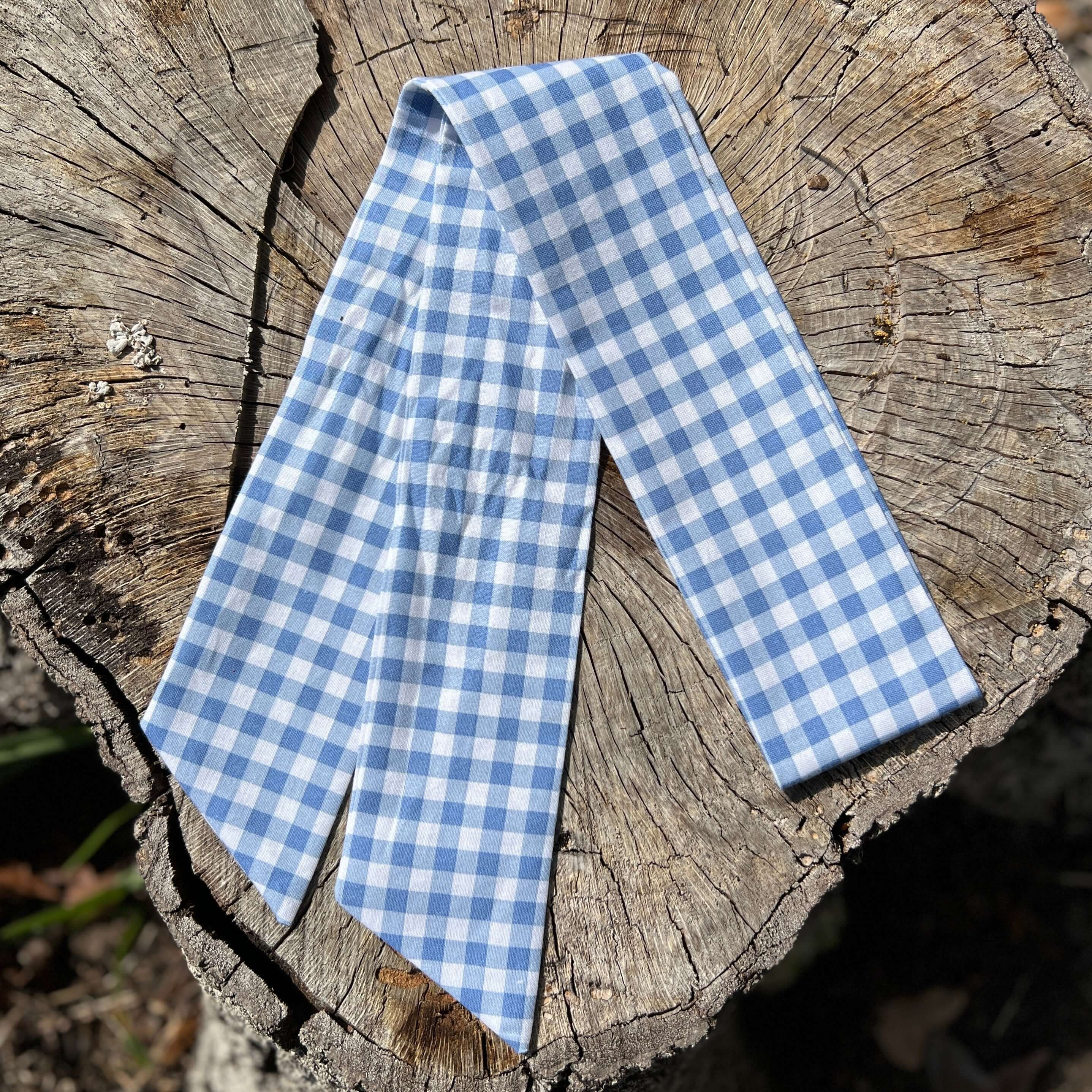 Slim Scarf - Blue Gingham