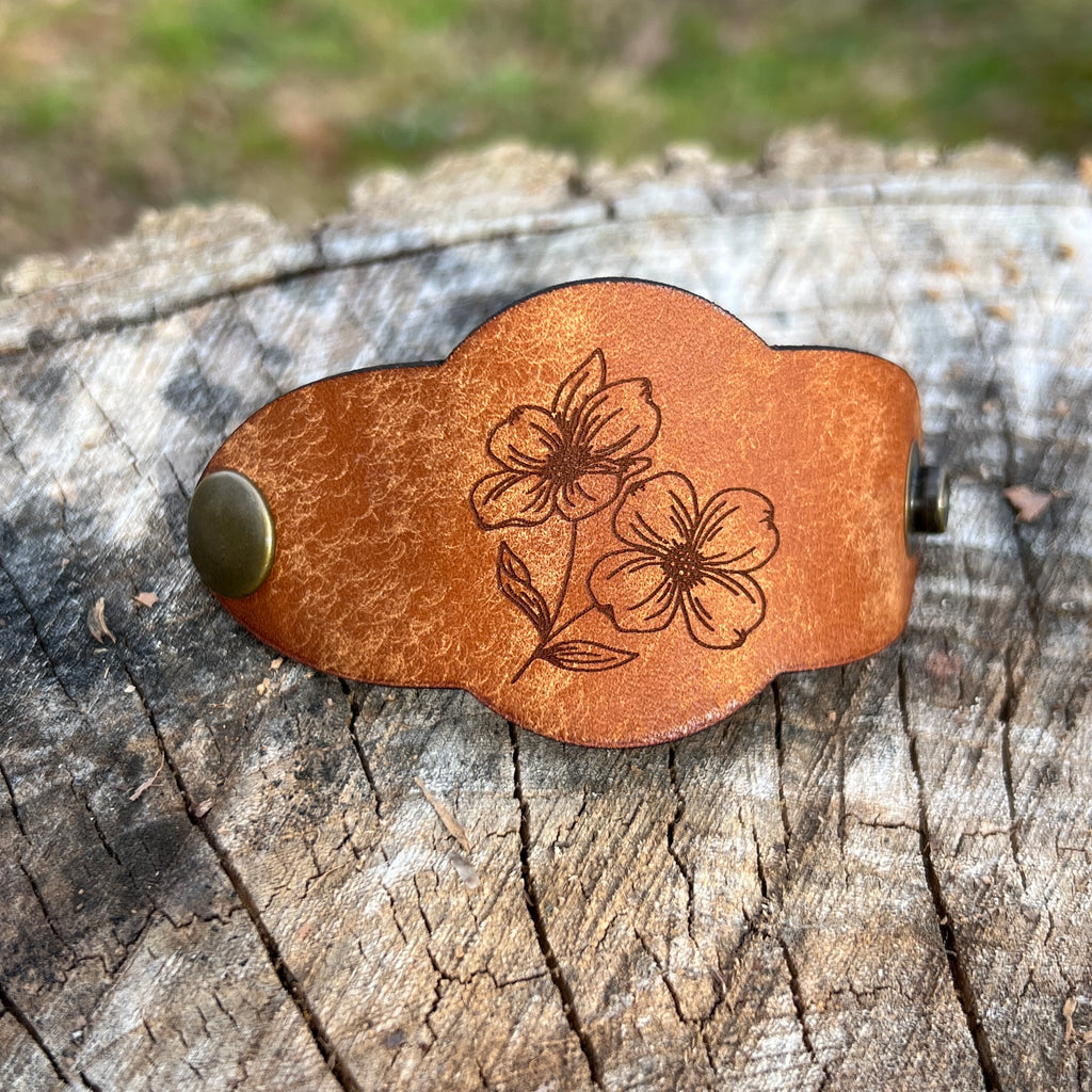 Leather Bandana Slide - Dogwood in rustic brown