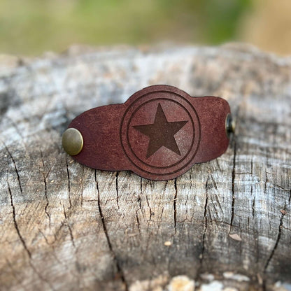 Leather Bandana Slide - Lonestar dark brown