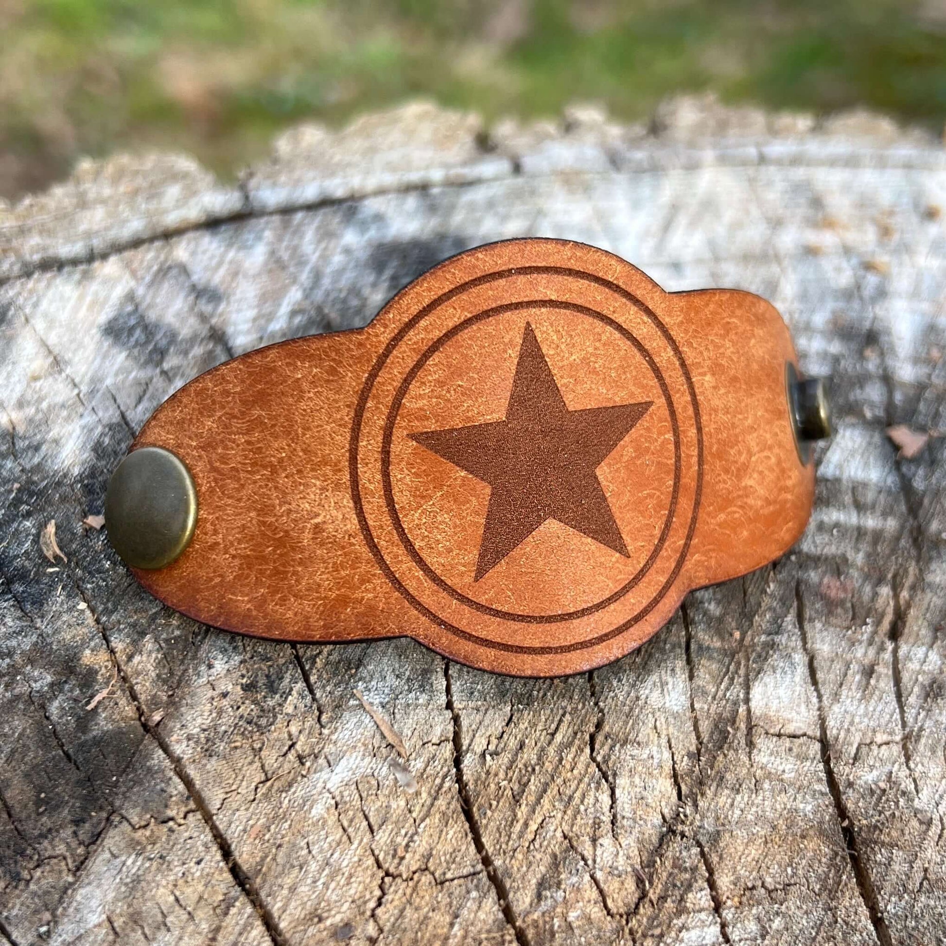  Leather Bandana Slide - Lonestar in rustic brown