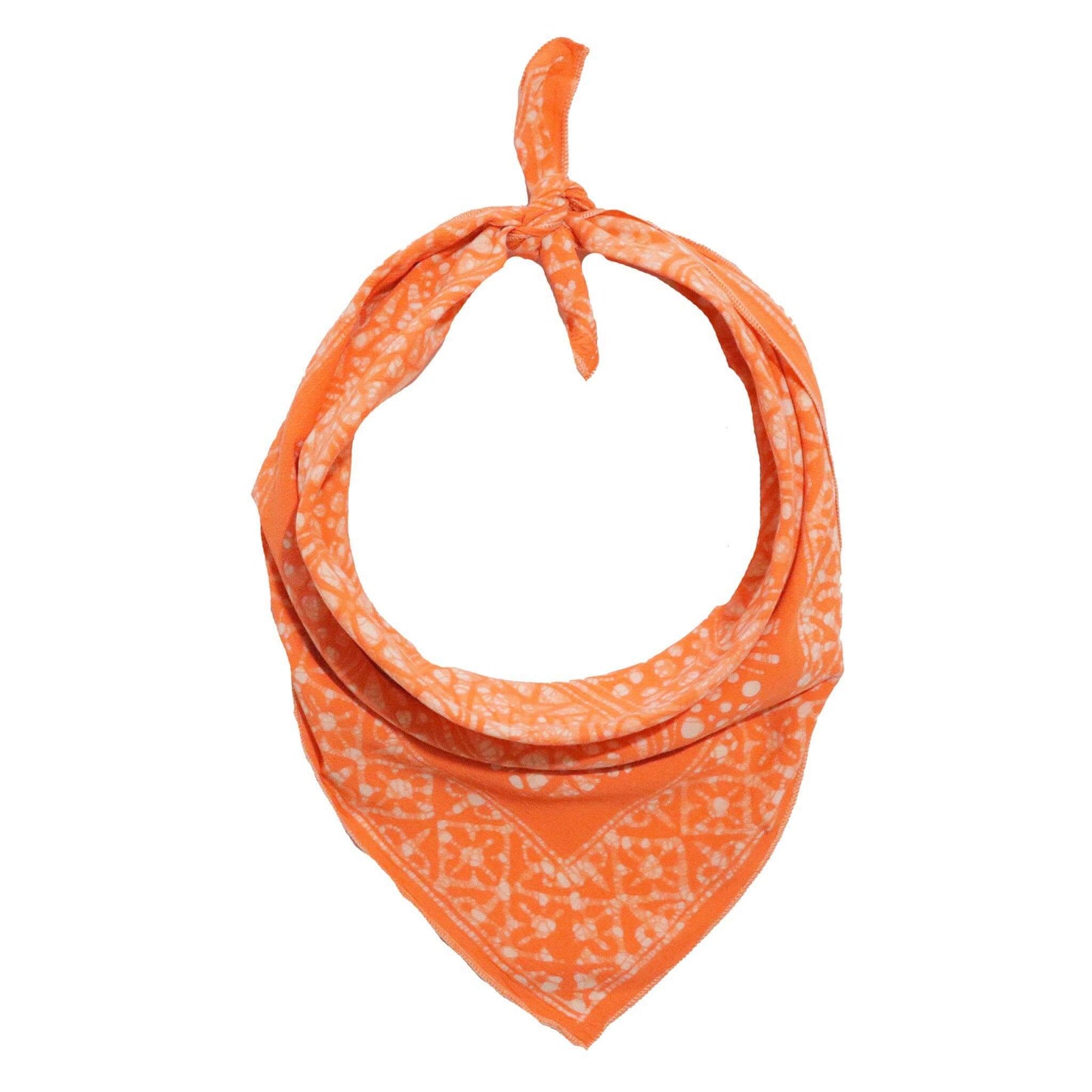 Orange bandana with a subtle pattern on a white background