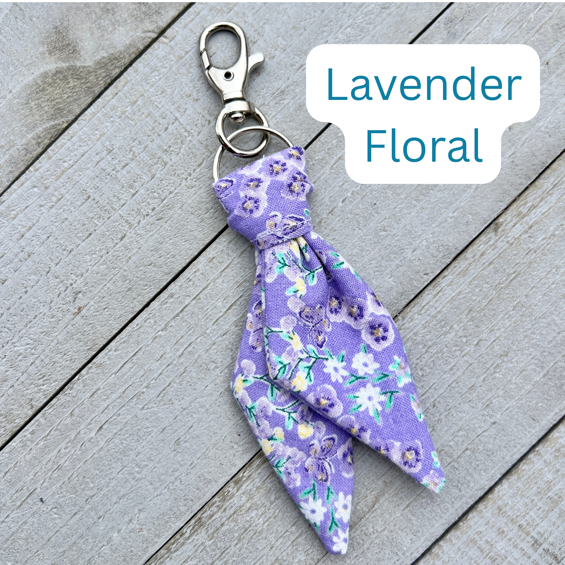 Purse Scarf Mini Key Chain in lavender floral