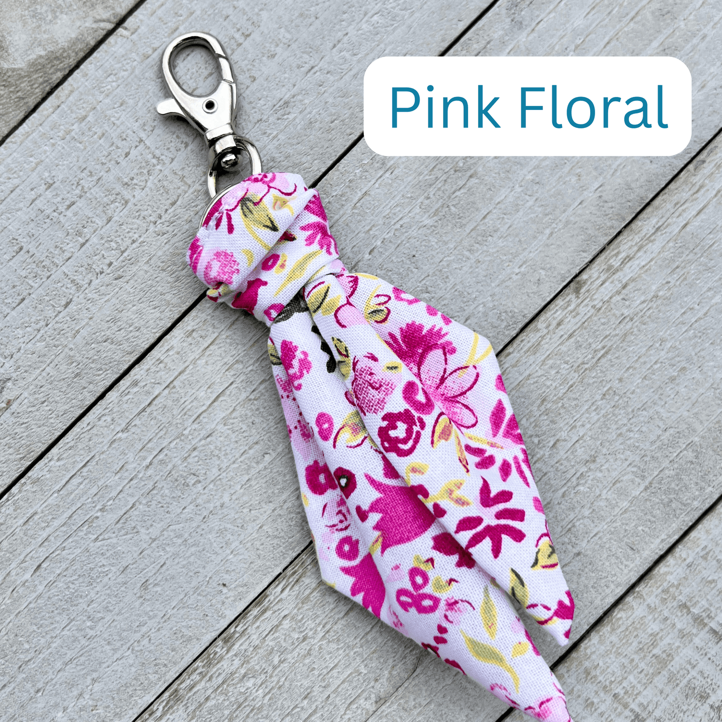 Purse Scarf Mini Key Chain in pink floral