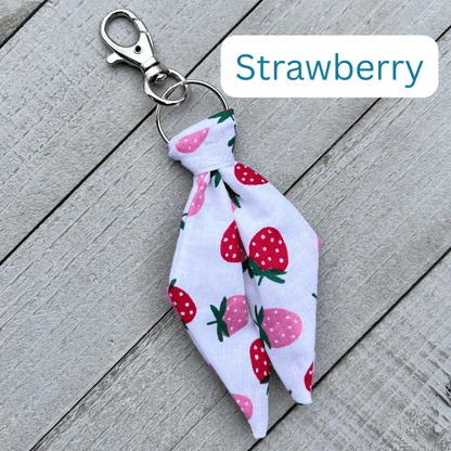 Purse Scarf Mini Key Chain in strawberry print