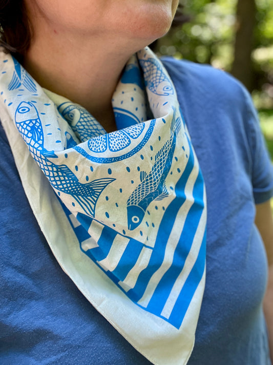 Sardines Bandana Style Scarf