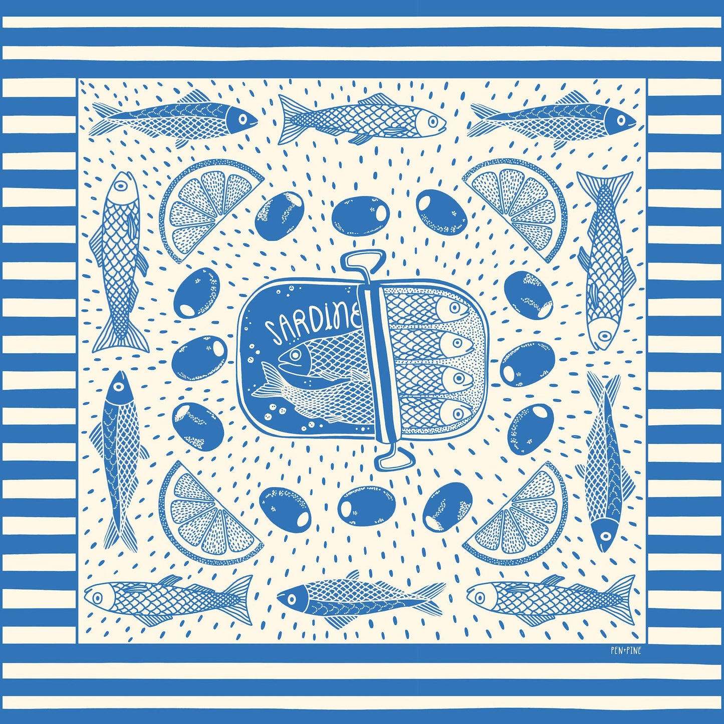 Sardines Bandana Style Scarf