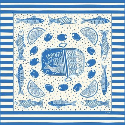 Sardines Bandana Style Scarf
