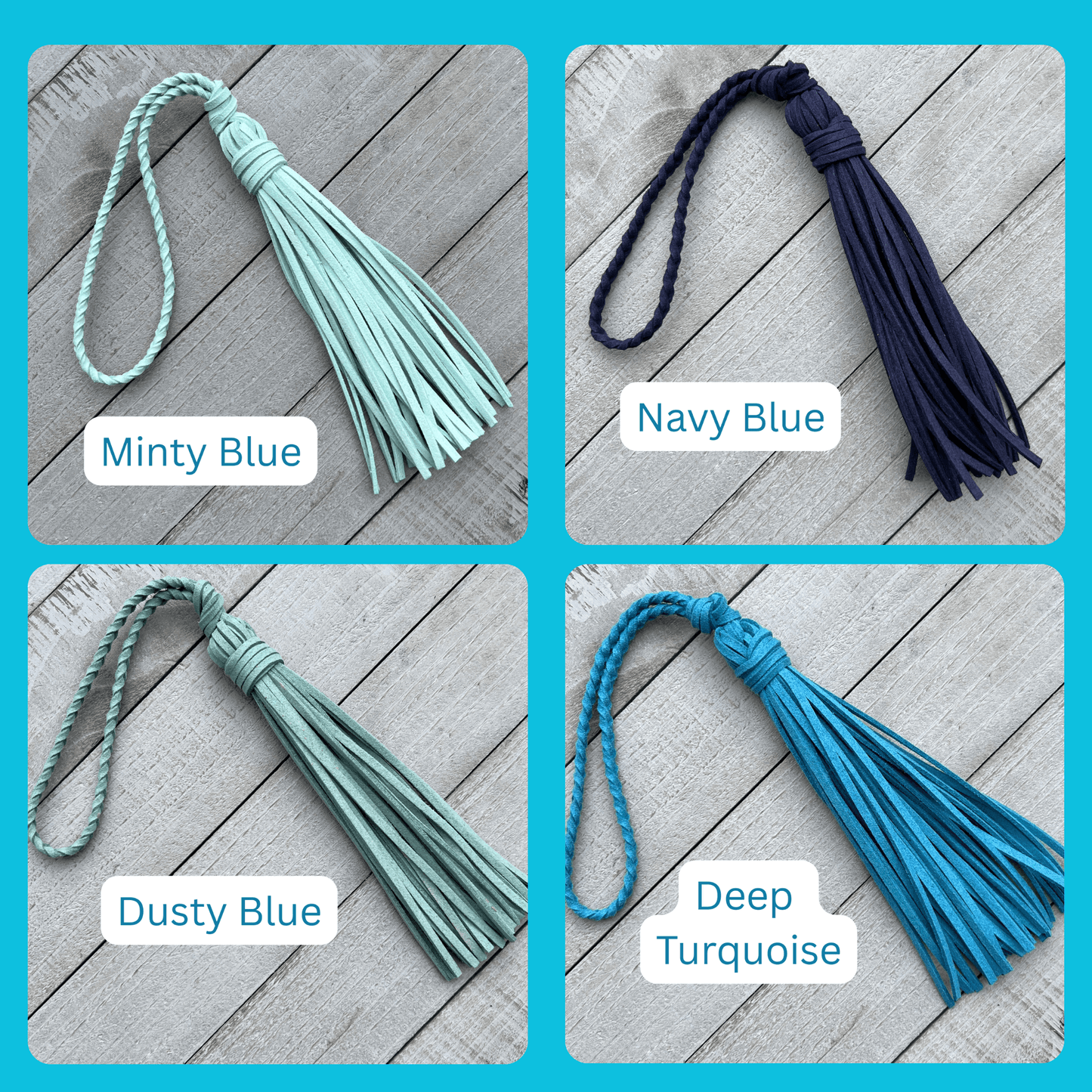 Bag Charm with Tassel for Purses & Totes Faux Suede Leather